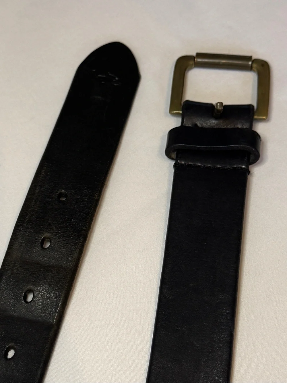 Vintage Polo Ralph Lauren Black Leather Thick Wide Brass Buckle Argentina 36